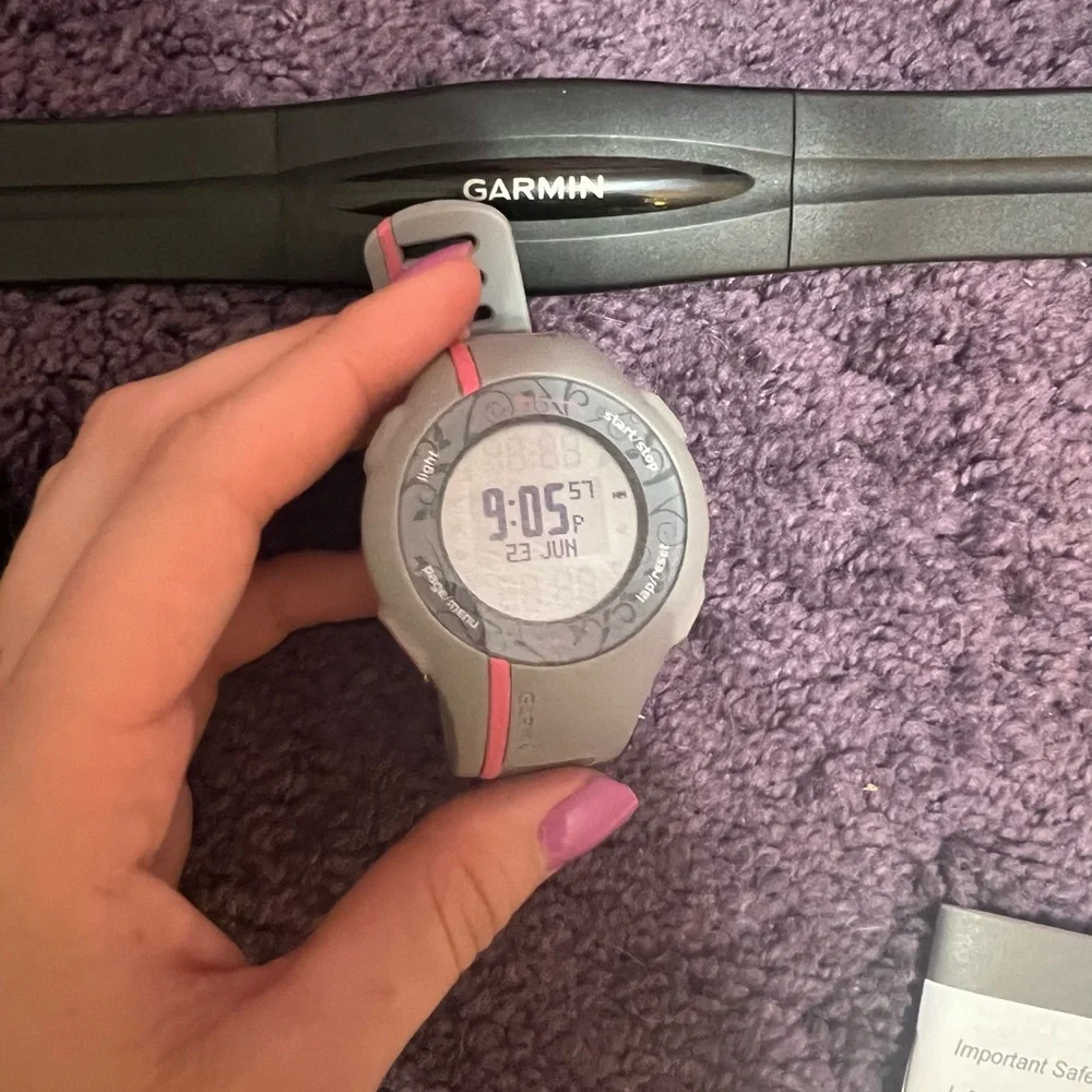 Garmin Forerunner 110 GPS Watch with Charger and HR Monitor Strap